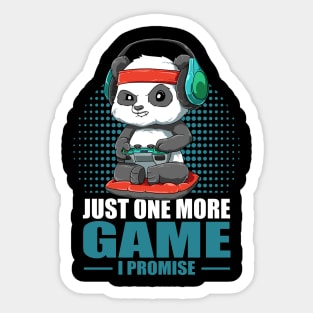 Funny Panda Gaming Gamer Just One more Game Sticker